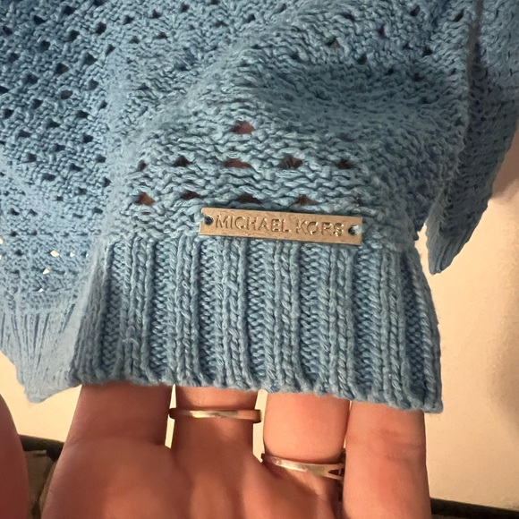 Michael Kors Women’s Size Small Open-knit Sweater, Light Blue Long Sleeve - Picture 5 of 8